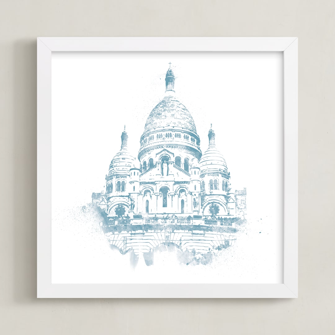 "Sacre Coeur" - Art Print in Ice by Paul Berthelot - Framed