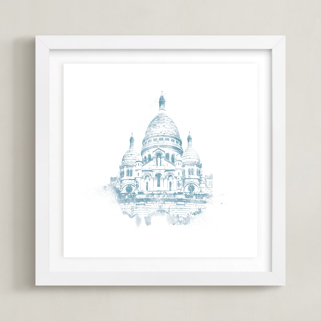 "Sacre Coeur" - Art Print in Ice by Paul Berthelot - Framed