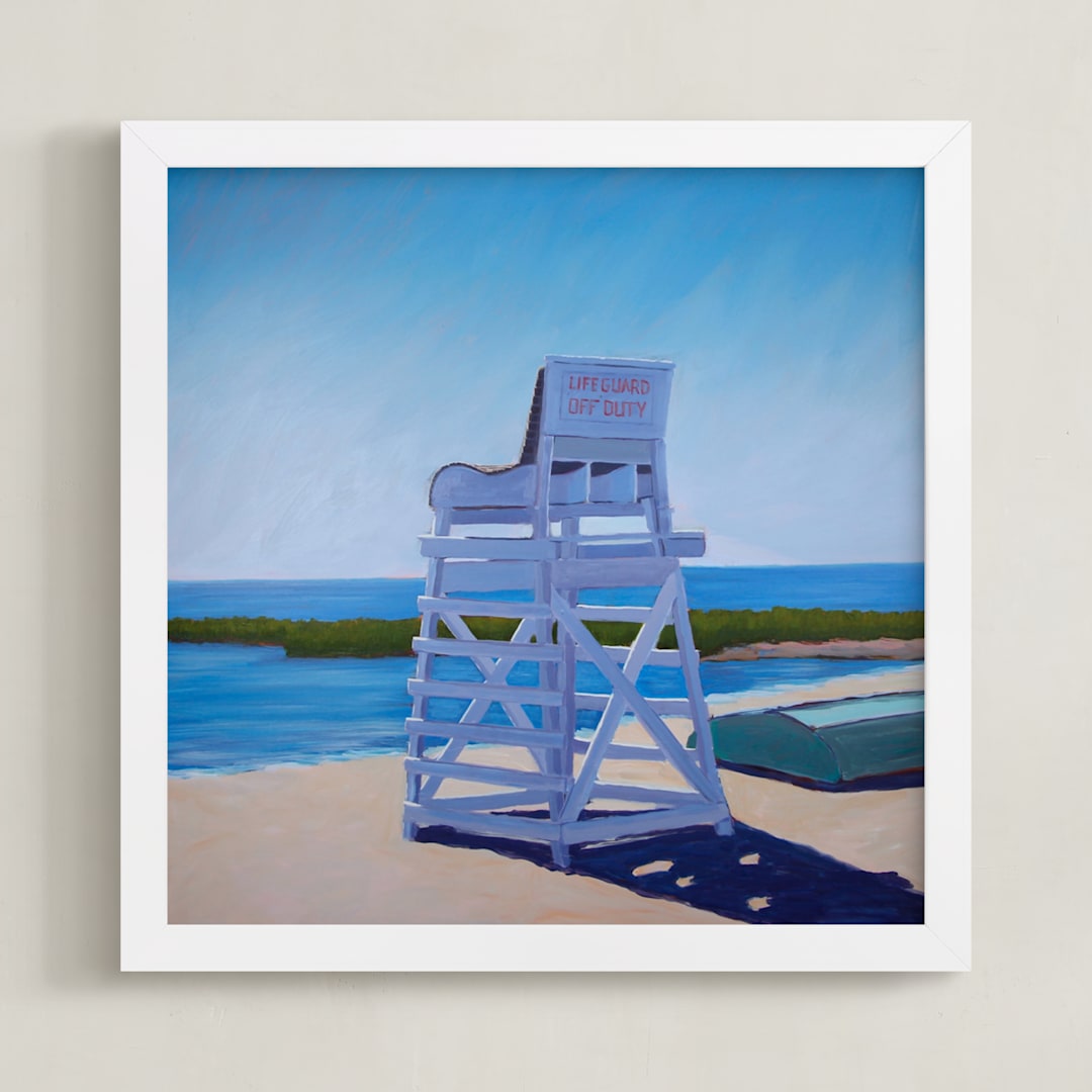 "Abandoned Watch" - Art Print in Crisp Blue by Carol C. Young - Framed