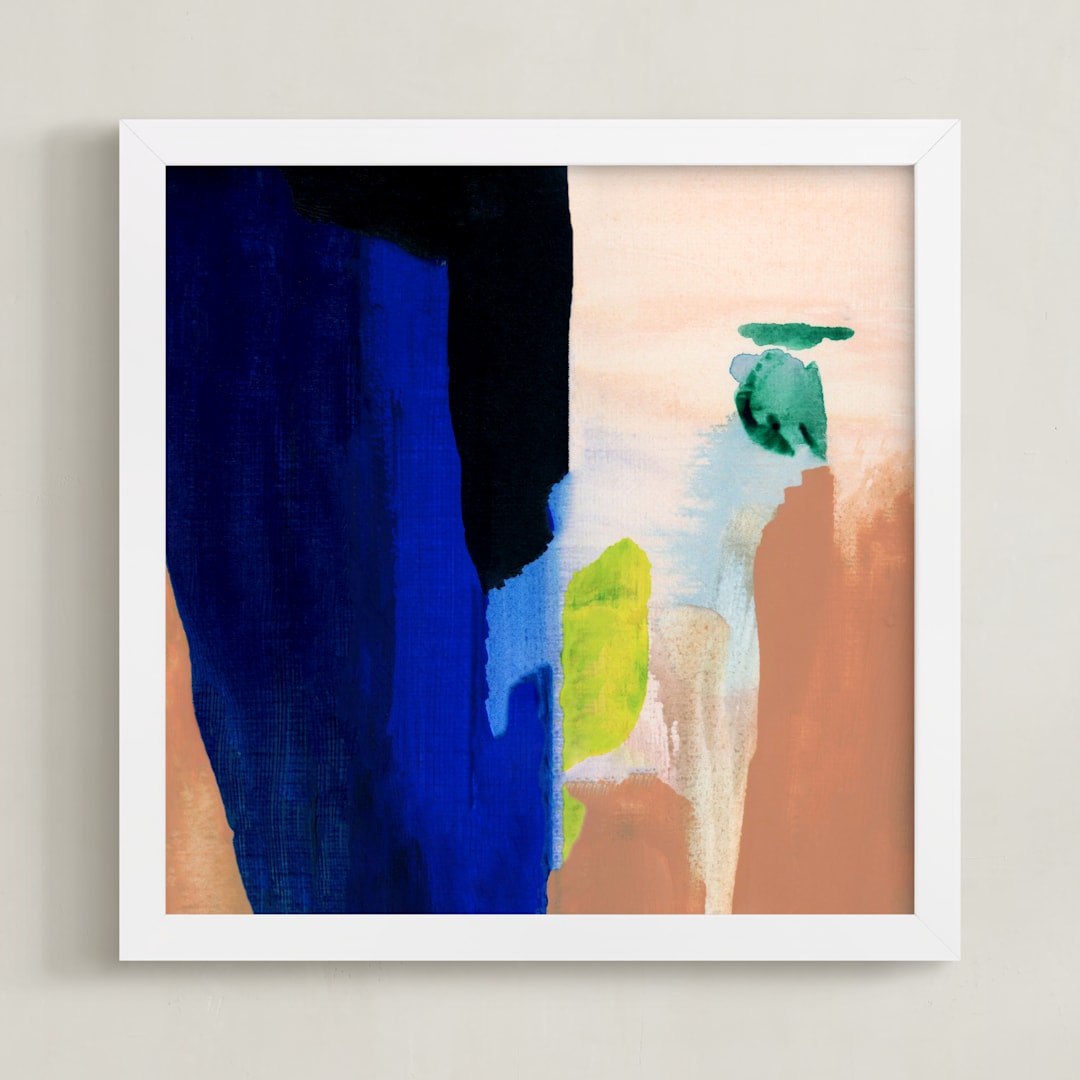 "The Mountains Before Us" - Art Print in Mountain Peach by Mande Calhoun - Framed