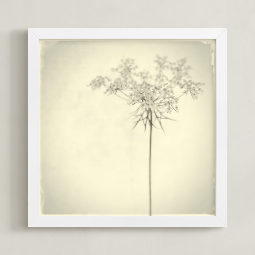 "open an umbrella" - Art Print in black and white by Qing Ji - Framed