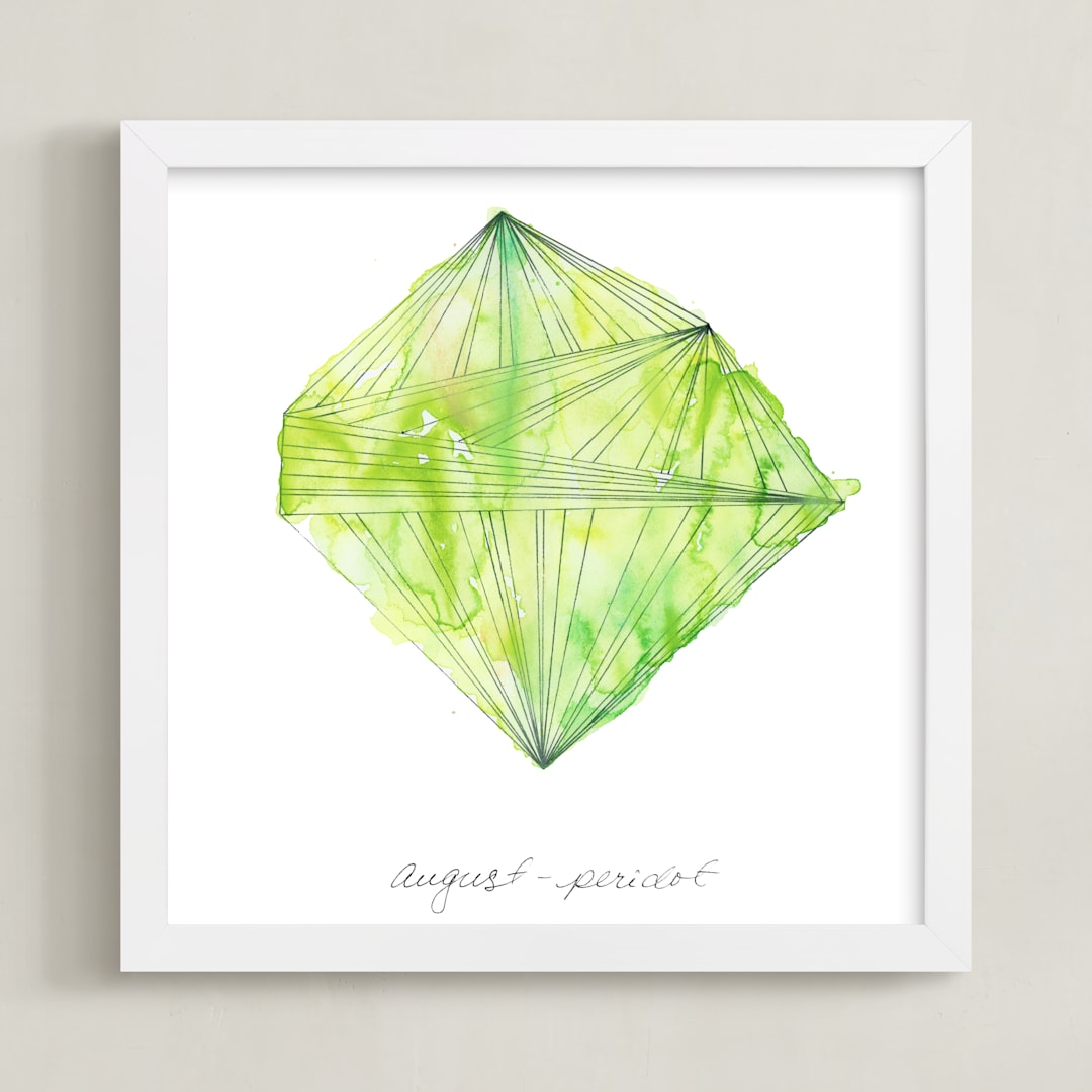 "August - Peridot" - Art Print in Peridot by Naomi Ernest - Framed