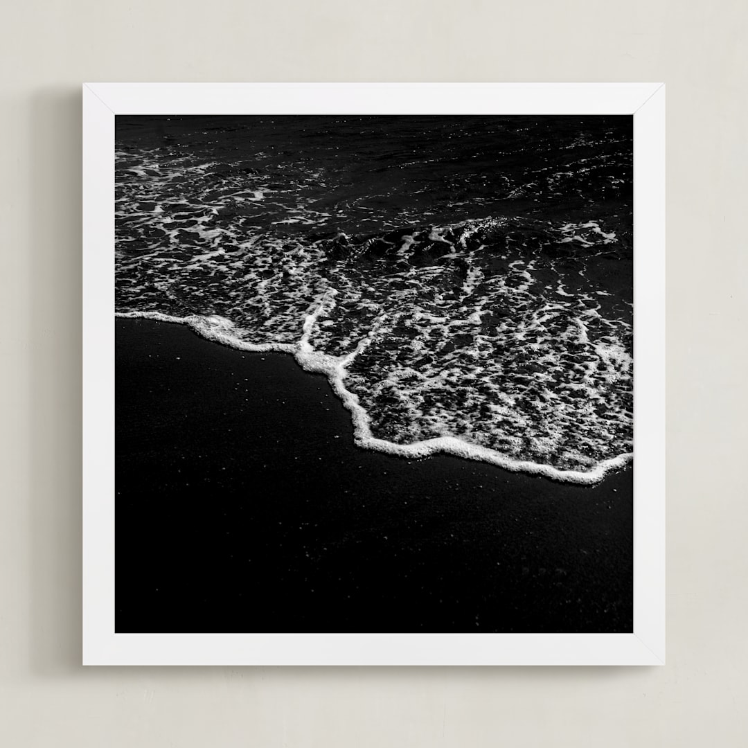 "Obsidian Tide 2" - Art Print in Obsidian by Kamala Nahas - Framed