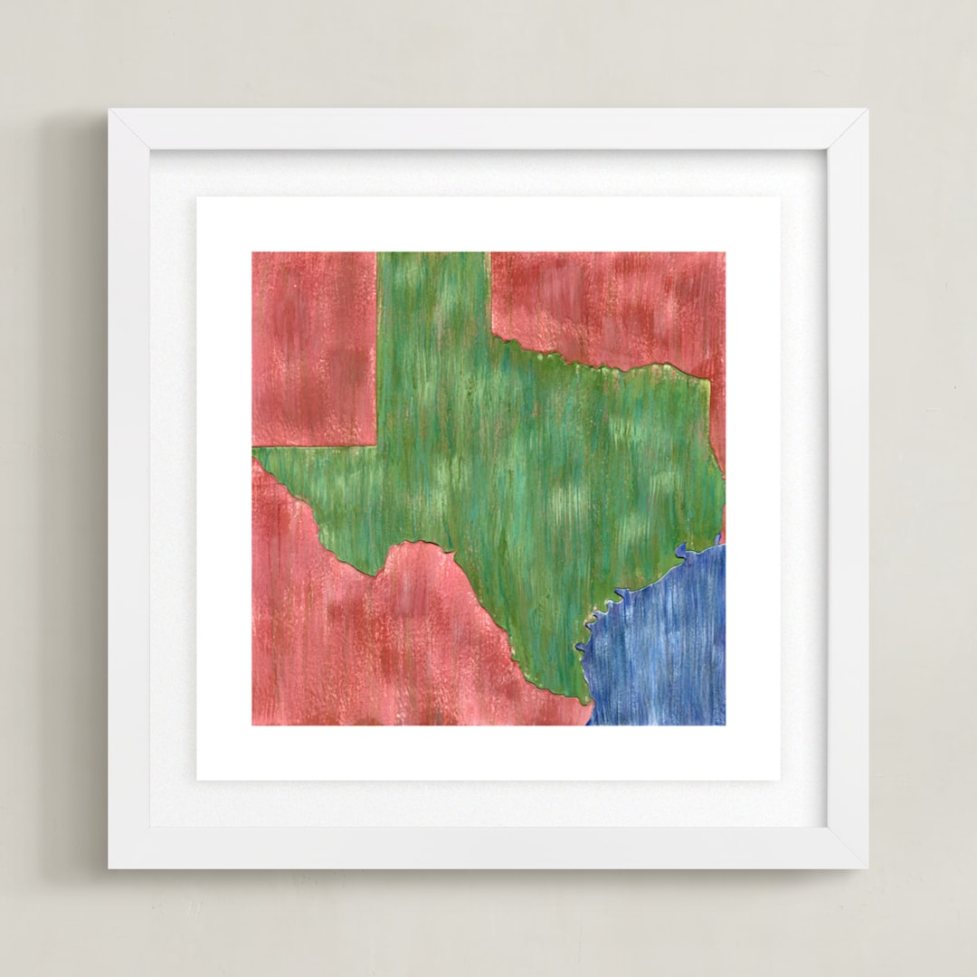 "Texas in Paint" - Art Print in Texas Bluebonnet by Denise Wong - Framed