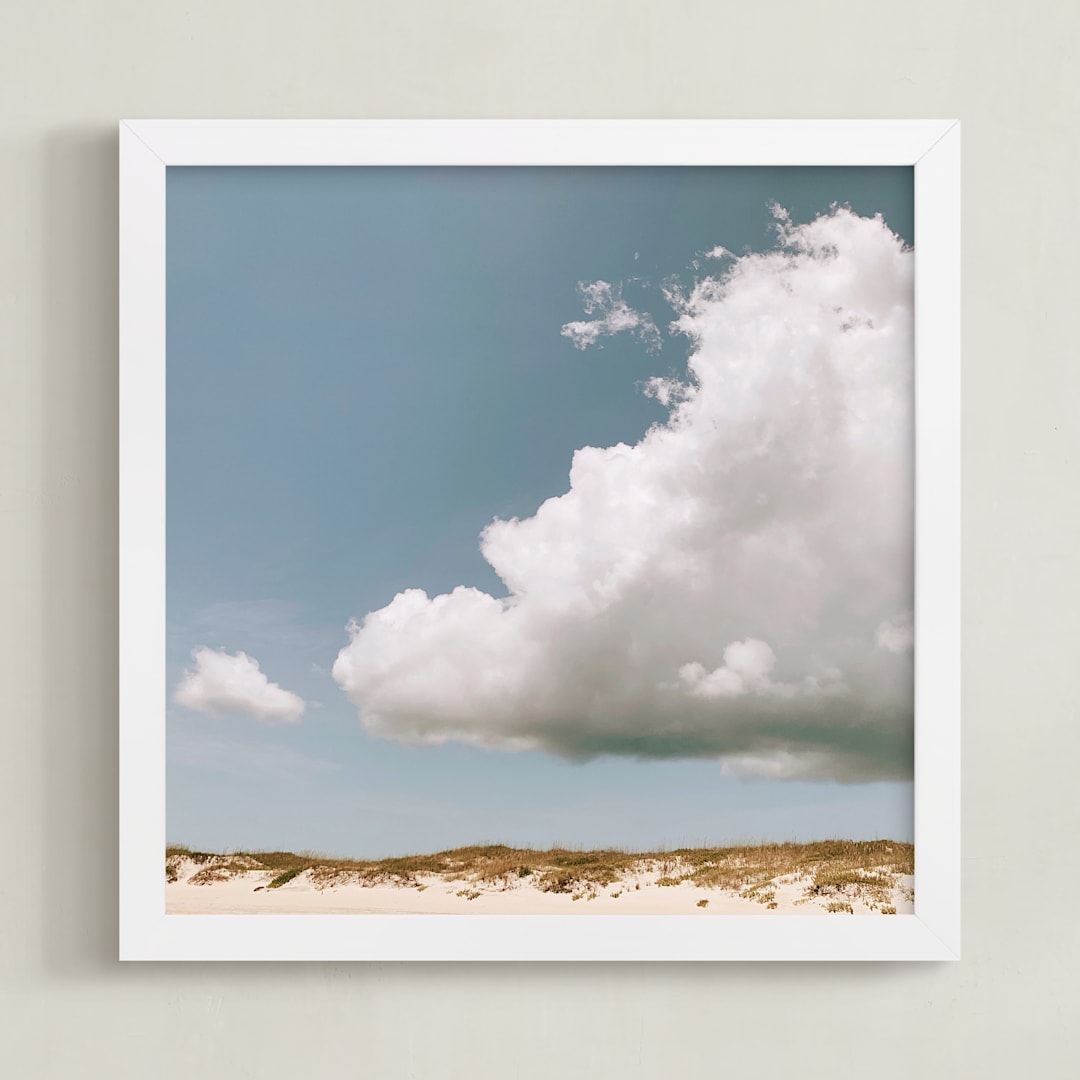 "Sea Turtle In The Sky" - Art Print in Light Blue by ALICIA BOCK - Framed