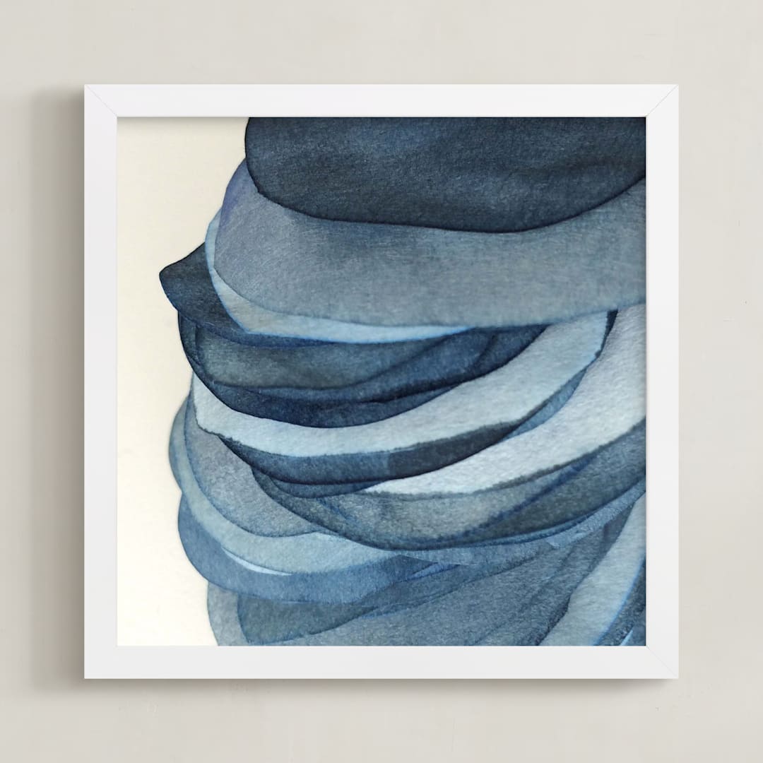 "Sky Pebbles 4" - Art Print in Sea, Sky, Pebbles by Jenny Phillips - Framed