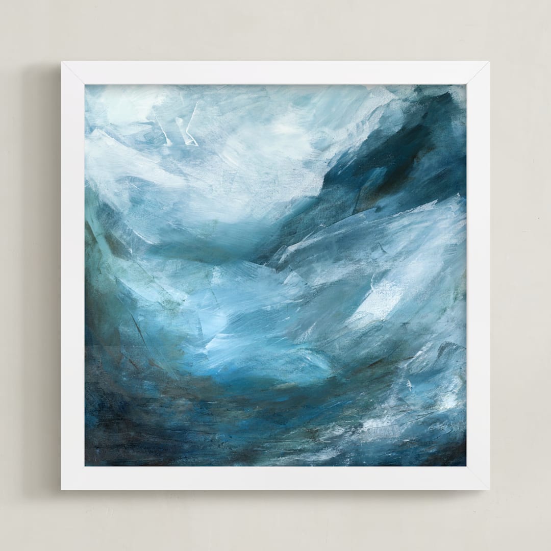 "Tidewater" - Art Print in Marine Blue by Mya Bessette - Framed
