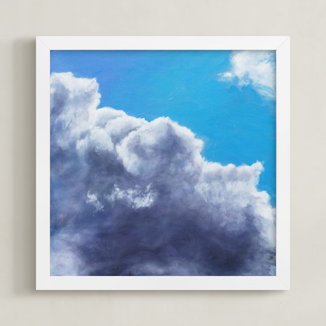 "Sky Suite 2" - Art Print in Sky Blue by Becky Kisabeth Gibbs - Framed