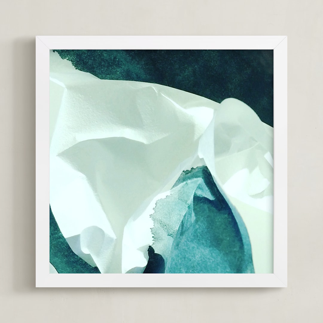 "Shibui 3" - Art Print in Cenote Blue by Jenny Phillips - Framed