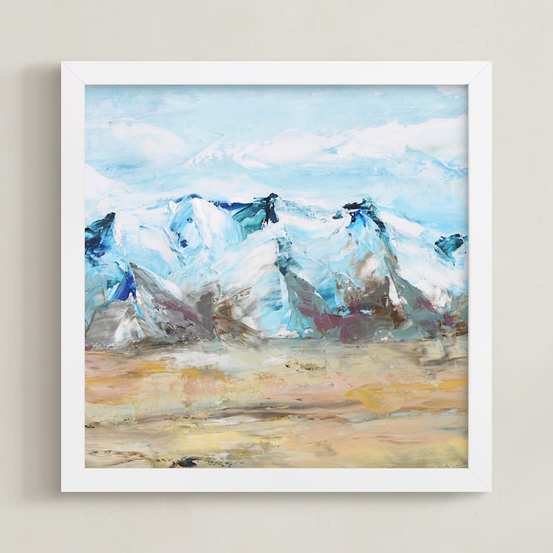"Blue Mountain 1" - Art Print in Cobalt Blue by Laura Morris - Framed