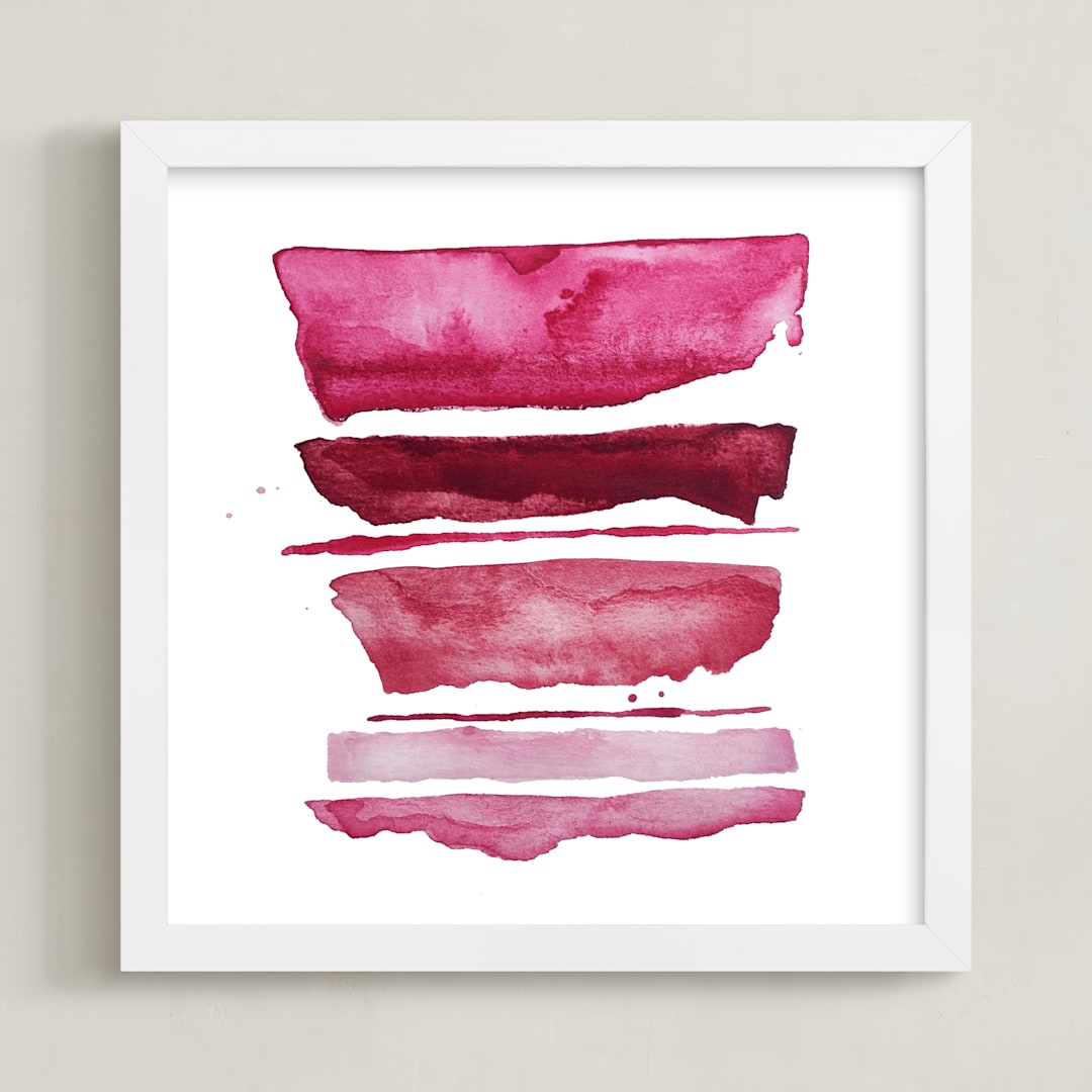 "of land and sea_ pink refraction" - Art Print in deep  red rose by Kiana Lee - Framed