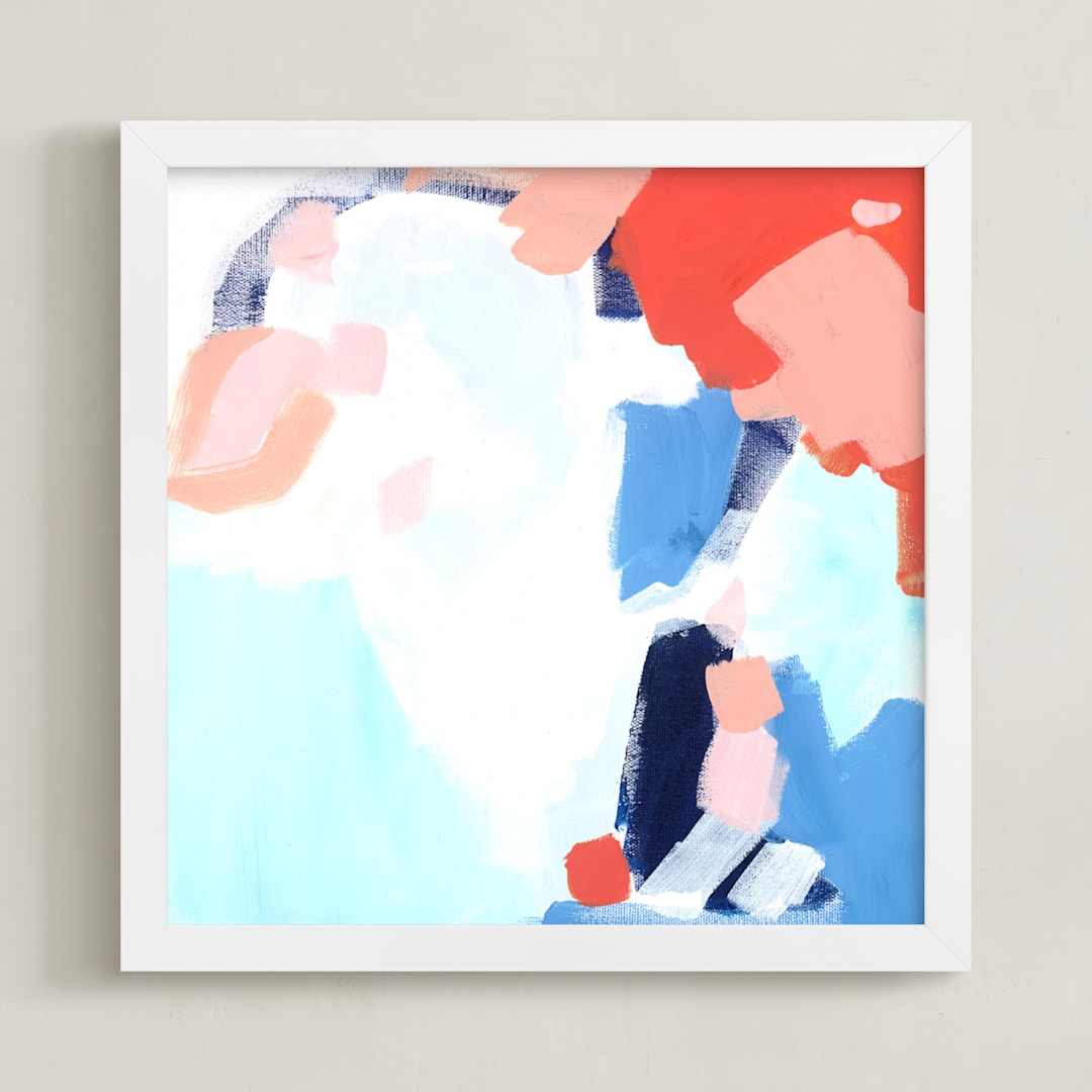 "Peach Tree" - Art Print in Peach by Katie Craig - Framed