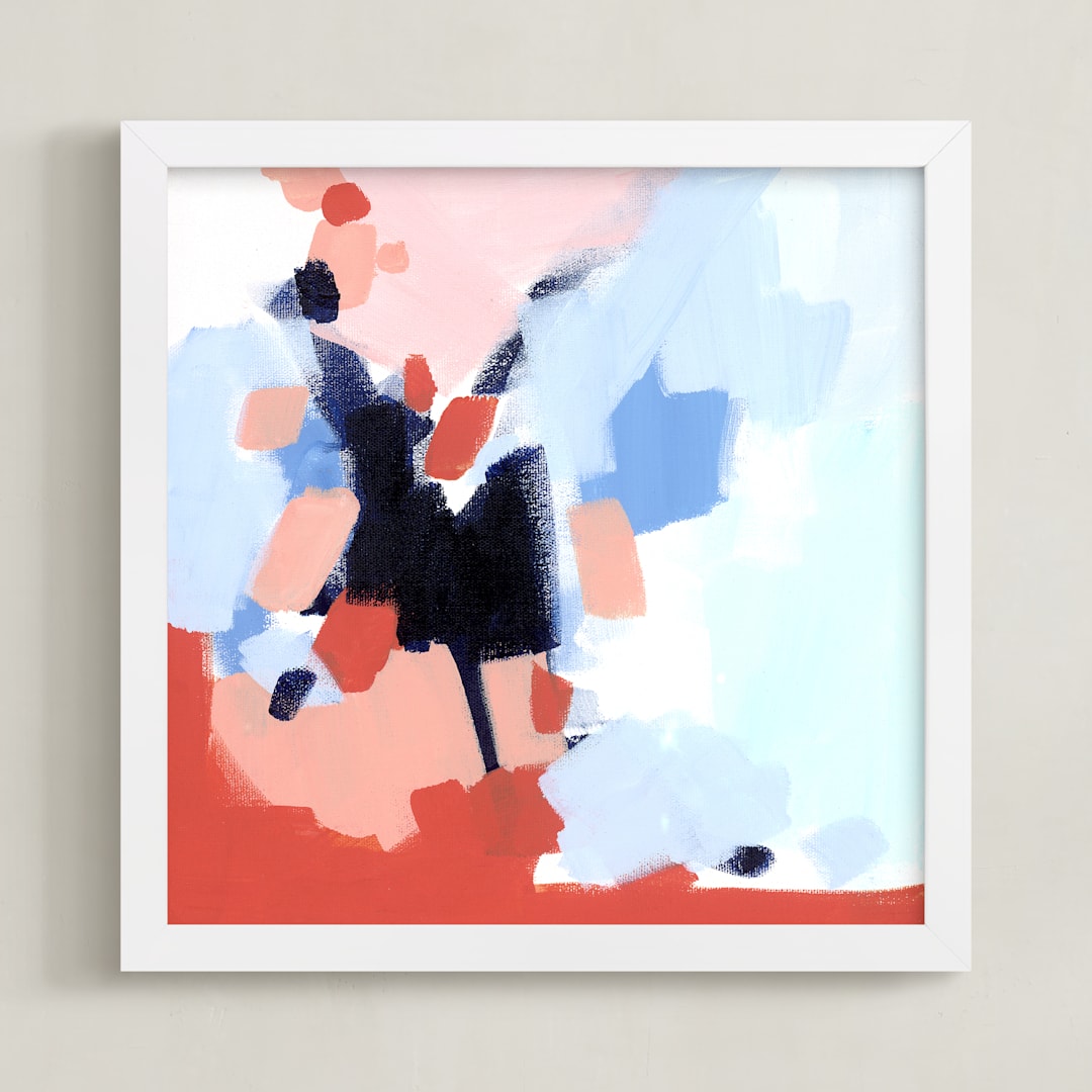 "Summer Socks" - Art Print in Peach  by Katie Craig - Framed