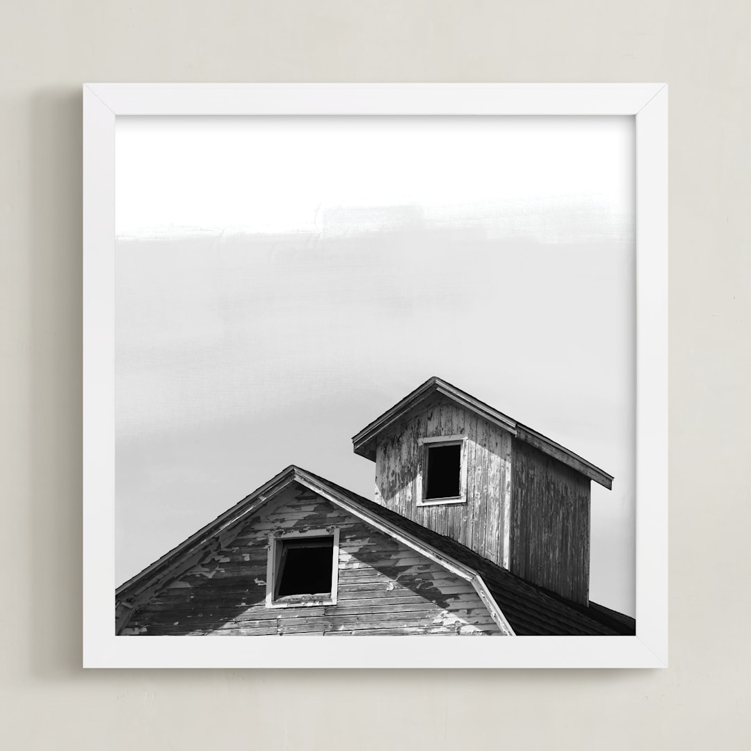 "Salvage - Barn Series 3" - Art Print in Slate Gray by Sheila Corcoran - Framed