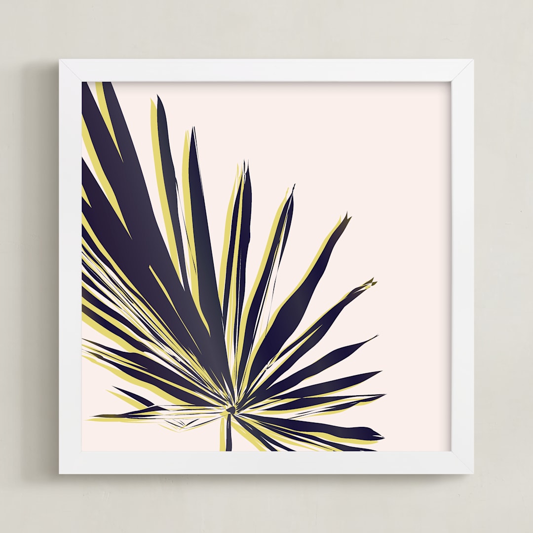 "Palm Study #1" - Art Print in blush by Cindy Lackey - Framed