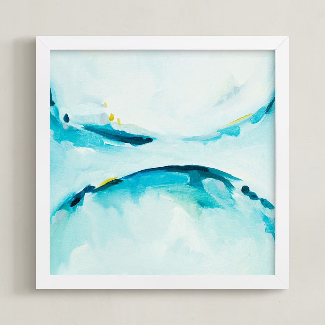 "Concord III" - Art Print in teal by Megan Kelley - Framed