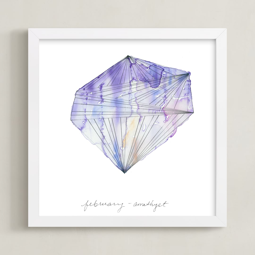 "February - Amethyst" - Art Print in Amethyst by Naomi Ernest - Framed