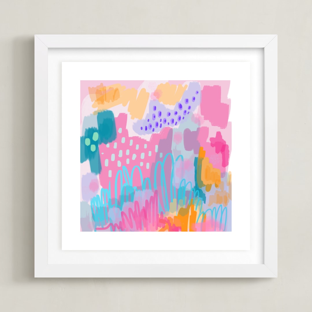 "Cotton Candy" - Art Print in Cotton Candy by Kristina E Lucas - Framed