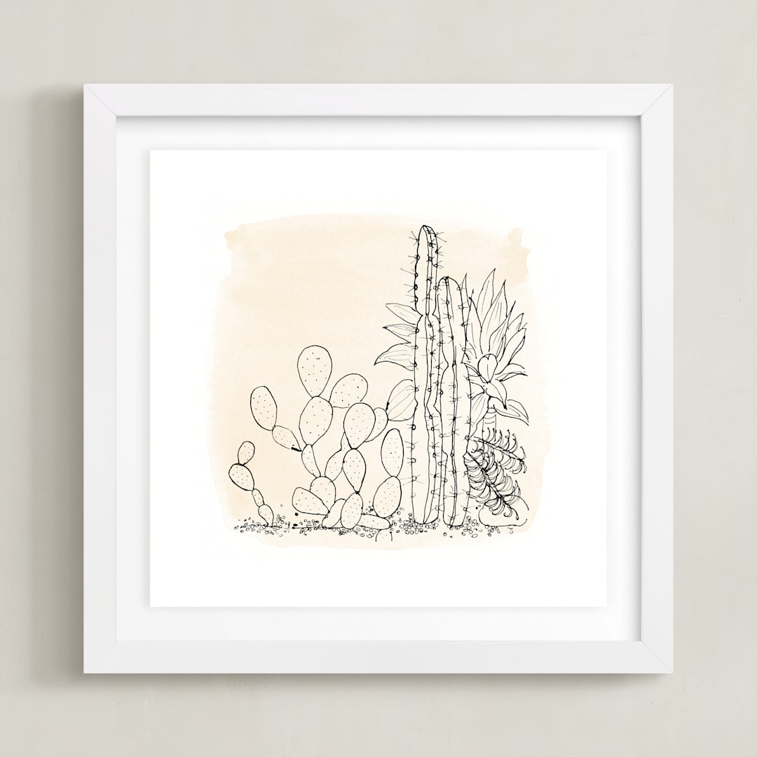 "my cactus garden" - Art Print in Garden by Qing Ji - Framed