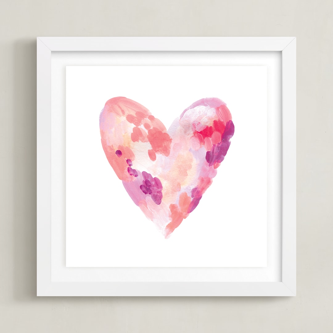 "Abstract Heart" - Art Print in Rose by Alethea and Ruth - Framed