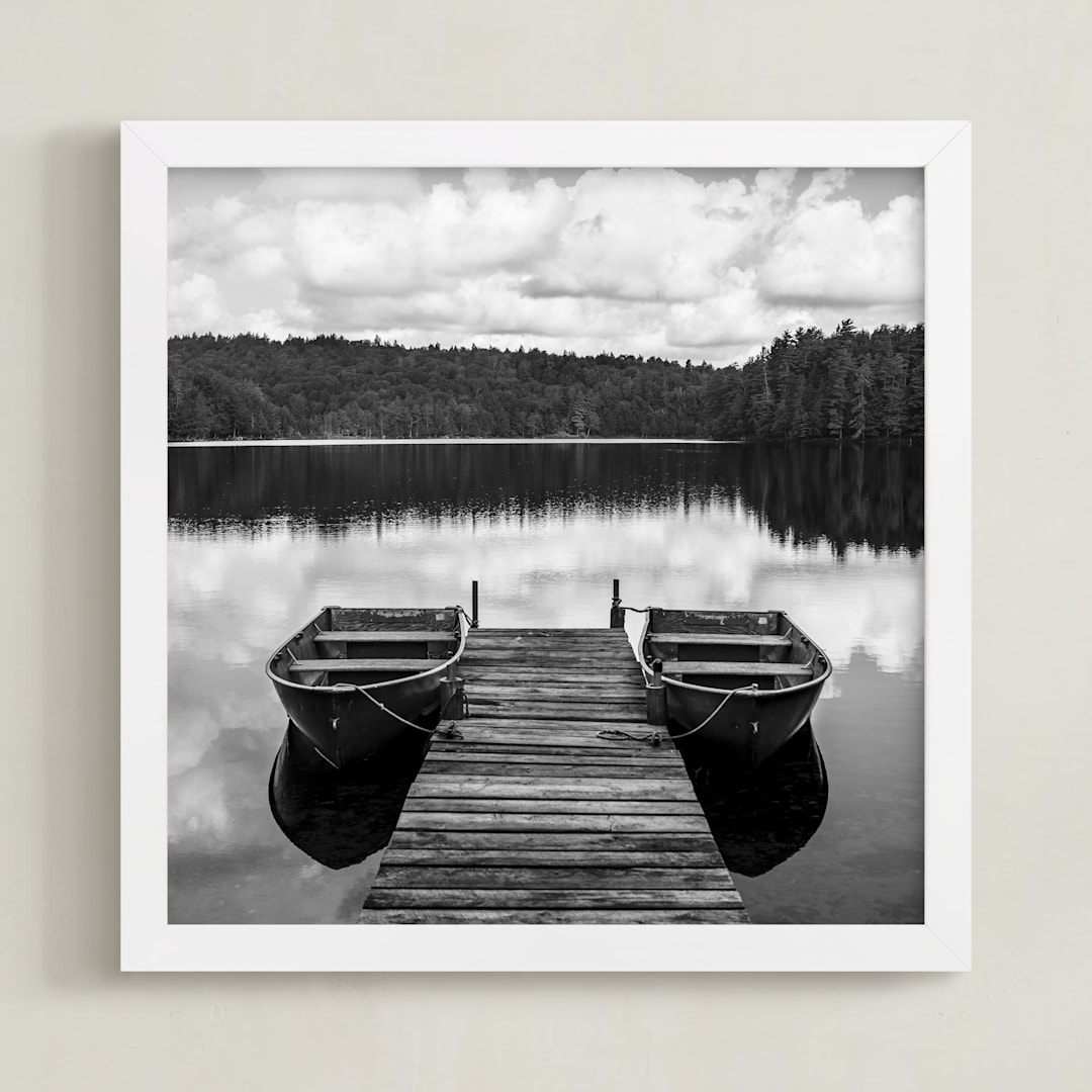 "Row Boats" - Art Print in White by Keely Norton Owendoff - Framed