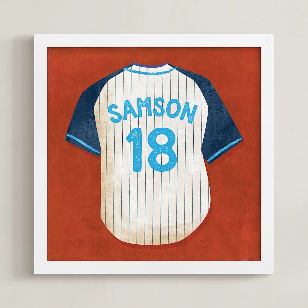 "Dinger Collection 3" - Personalized Art Print in Rust by Kamala Nahas - Framed