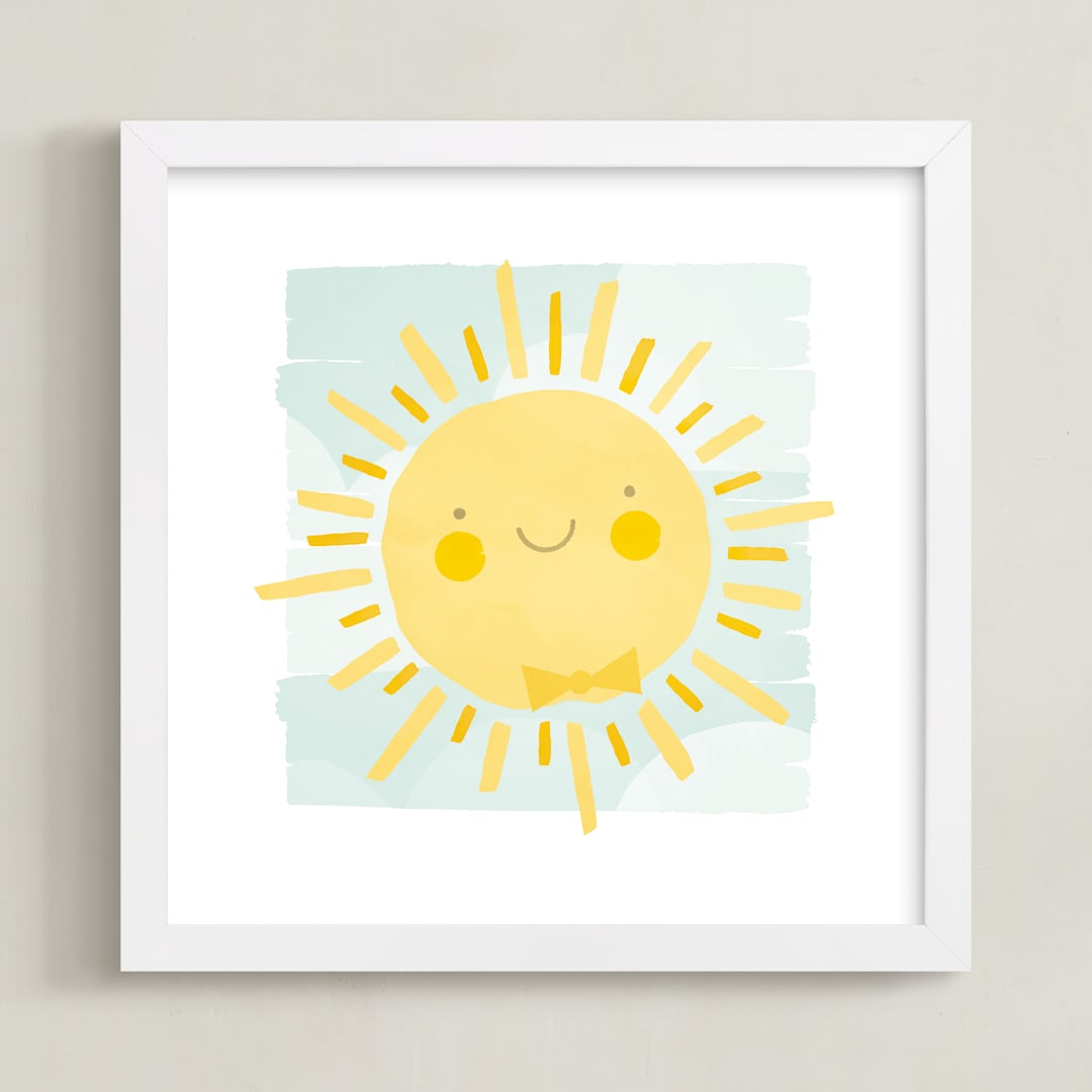 "Sunny" - Art Print in Sky by Susan Asbill - Framed
