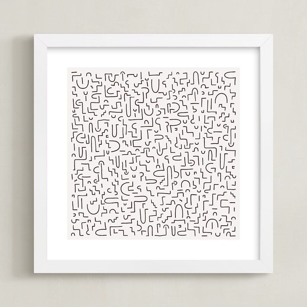 "Neurons" - Art Print in Charcoal by Katie Zimpel - Framed