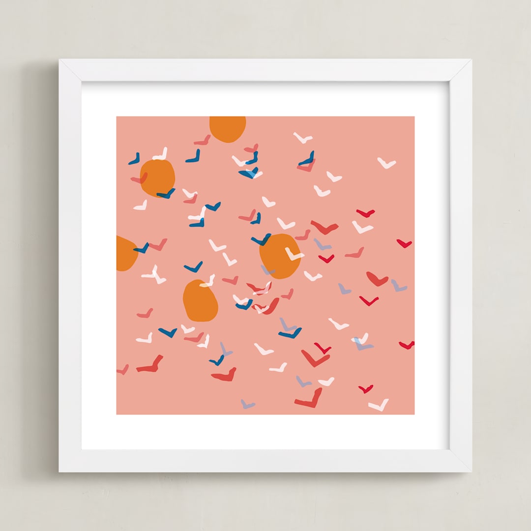 "No Problems" - Art Print in peach by raven erebus - Framed