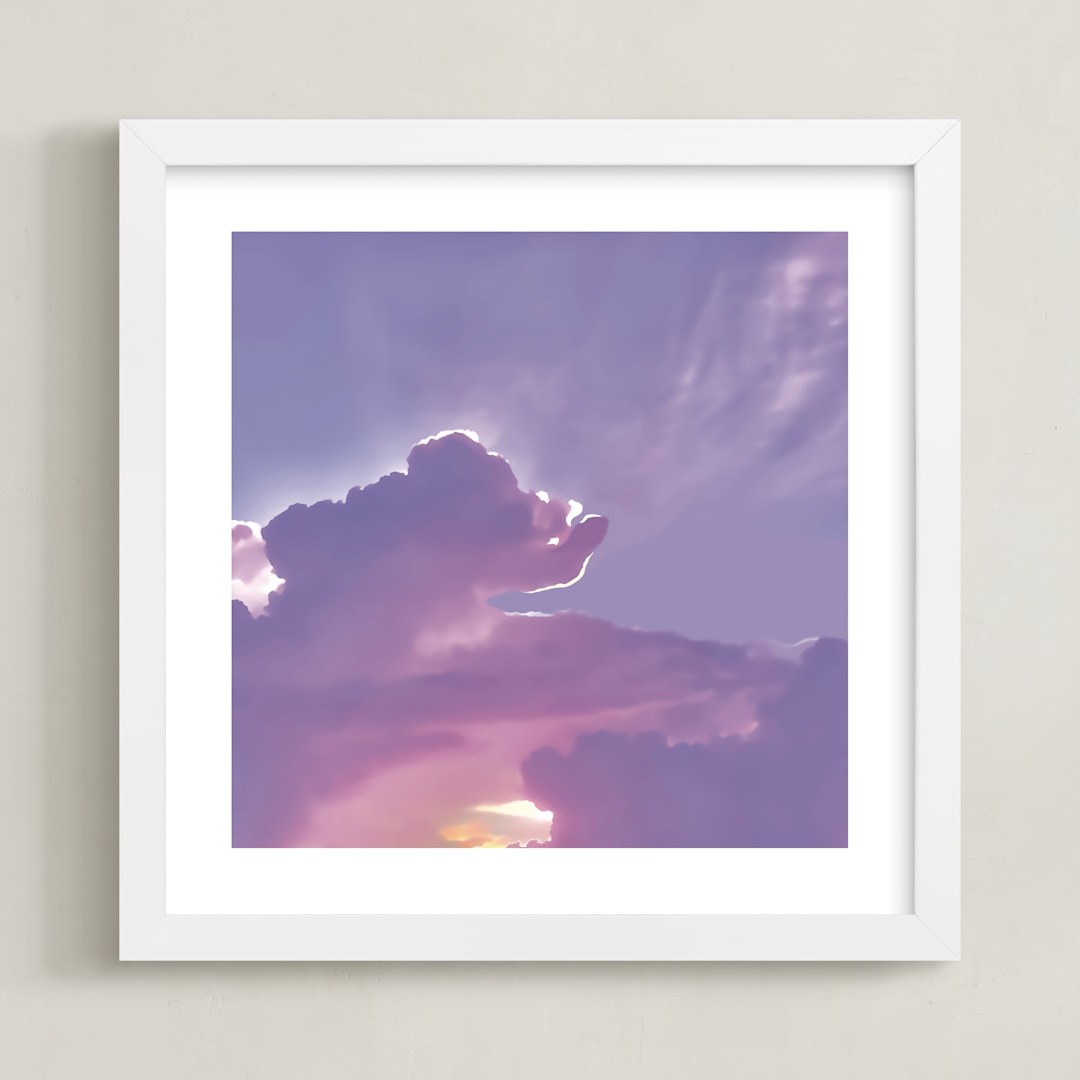 "Starburst Sky" - Art Print in lavender sky by Melissa Agular - Framed
