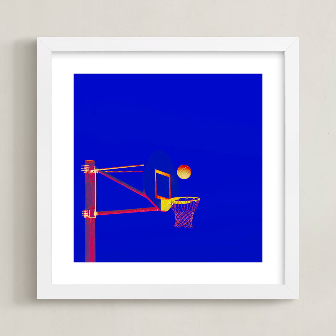 "Court Pop 4" - Art Print in Midnight Dunk by Tania Medeiros - Framed