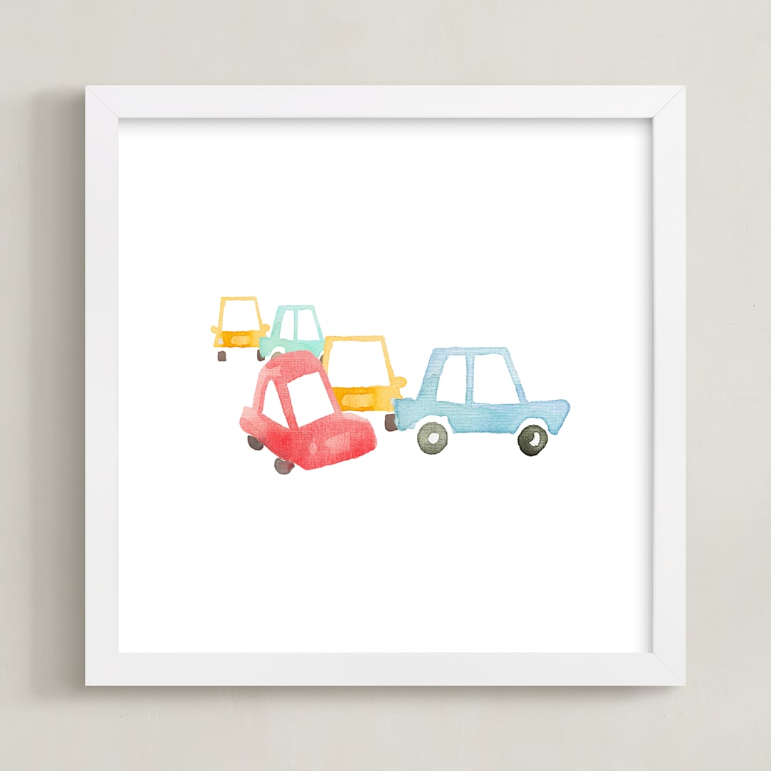 "Car Art" - Art Print in Apple by Jan Dolby - Framed