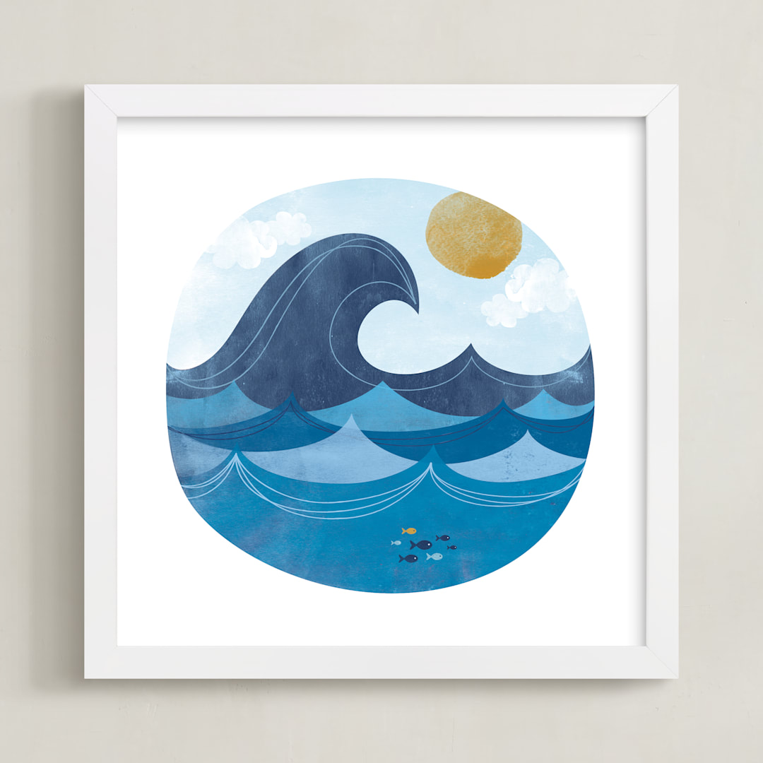"The Endless Summer" - Art Print in Swell by Shirley Lin Schneider - Framed