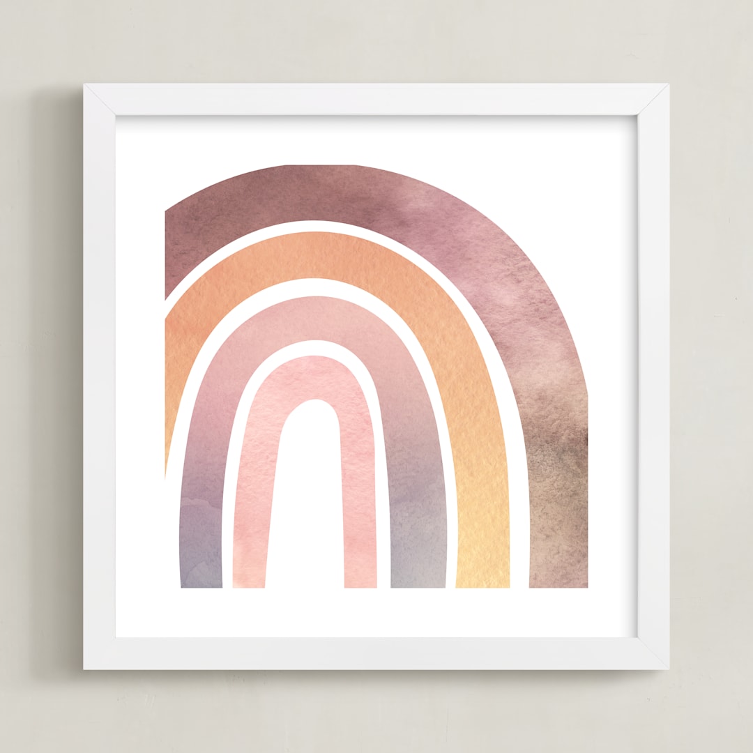 "Magical Rainbow" - Art Print in Pink by Kathy Par - Framed