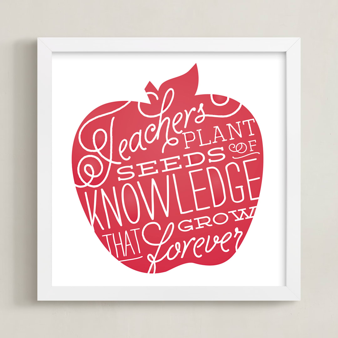 "Seeds of Knowledge" - Art Print in Red Delicious by Jessie Steury - Framed