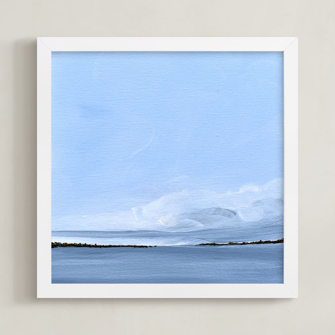 "Soft Cloud Swell" - Art Print in Bay Blue by Emma Ballou - Framed