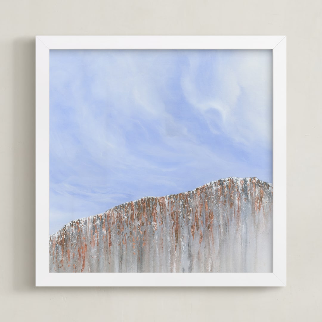 "Breath." - Art Print in Sky Blue by Emily Magone - Framed