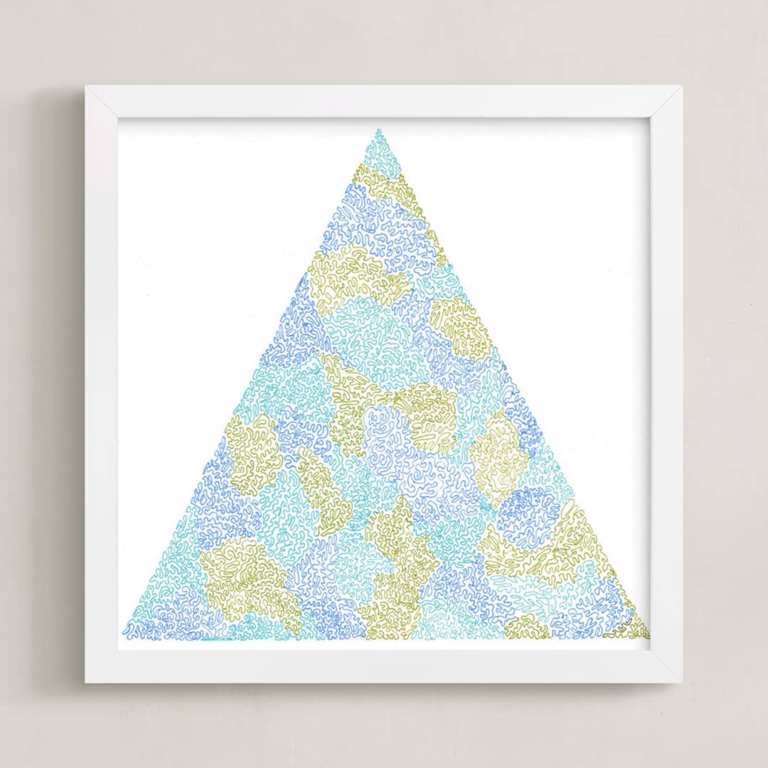 "From One End to the Other" - Art Print in Teal-Cobalt-Moss by studio SYLVO - Framed