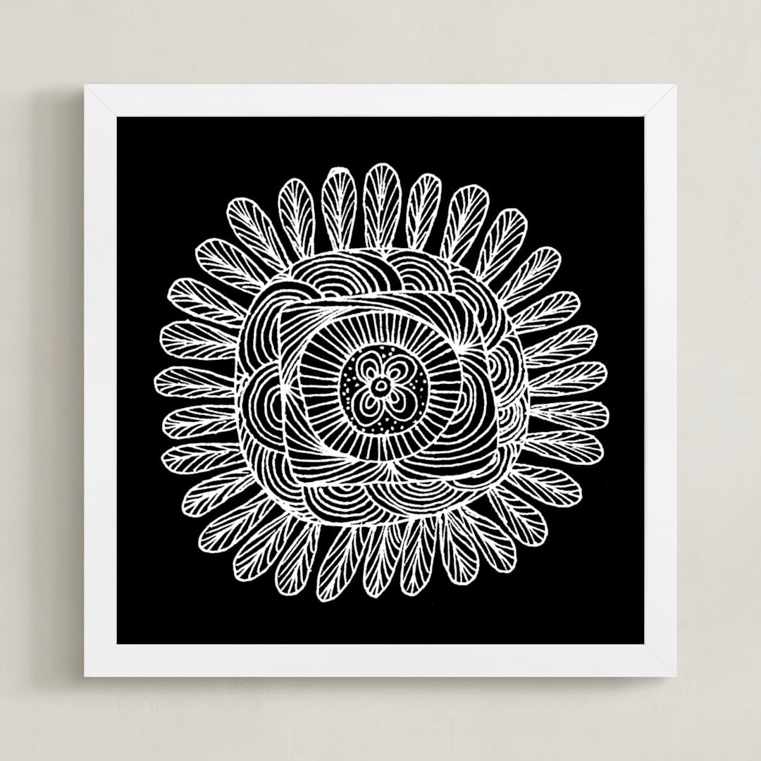 "irregular leaves6" - Art Print in black by Ramoncita - Framed
