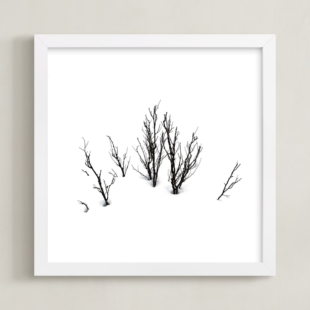 "Deep in snow" - Art Print in Snow white by Johanna Phillips Huuva - Framed