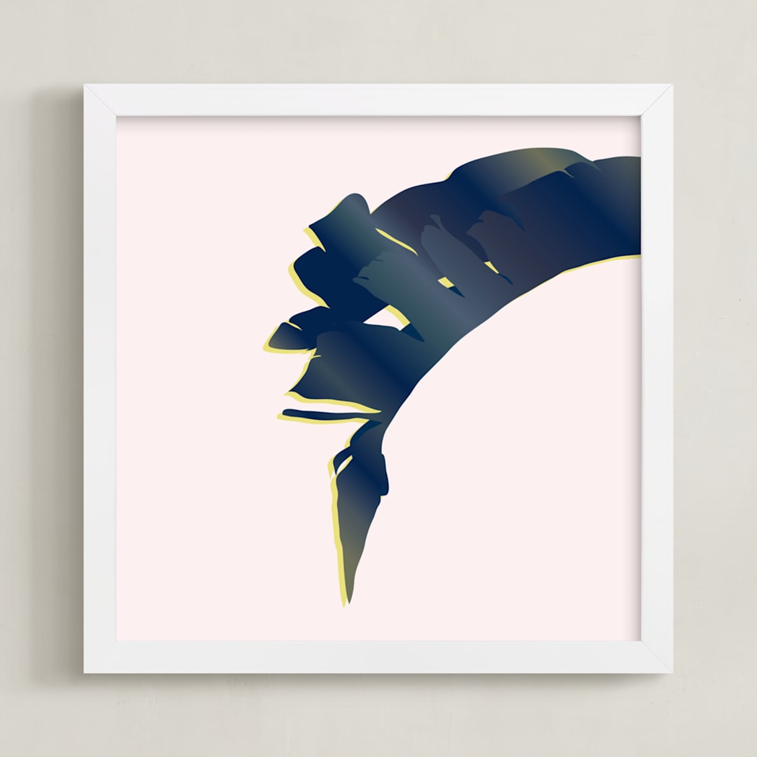 "Palm Study #5" - Art Print in palm pink by Cindy Lackey - Framed