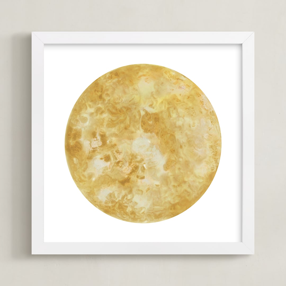 "Golden Moon" - Art Print in Gold Shimmer by Emily Magone - Framed
