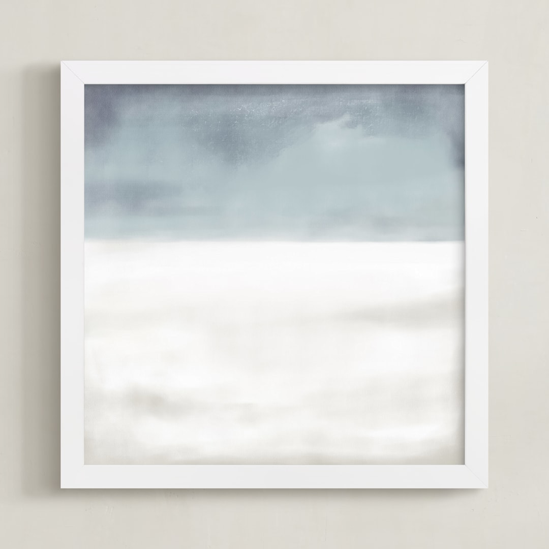 "Sand Dunes No.1" - Art Print in Sky Blue by Melinda Denison - Framed
