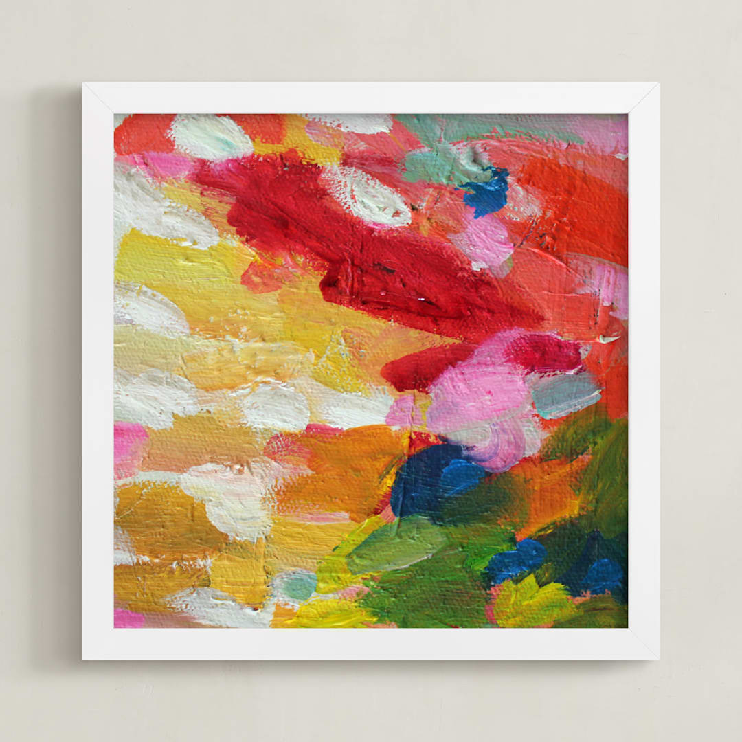 "blushed" - Art Print in rouge by Beth Allen - Framed