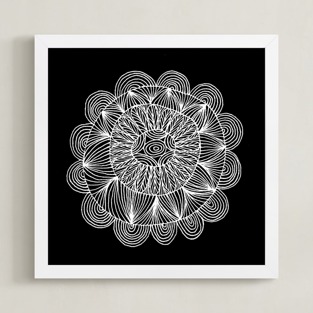 "irregular leaves8" - Art Print in black by Ramoncita - Framed