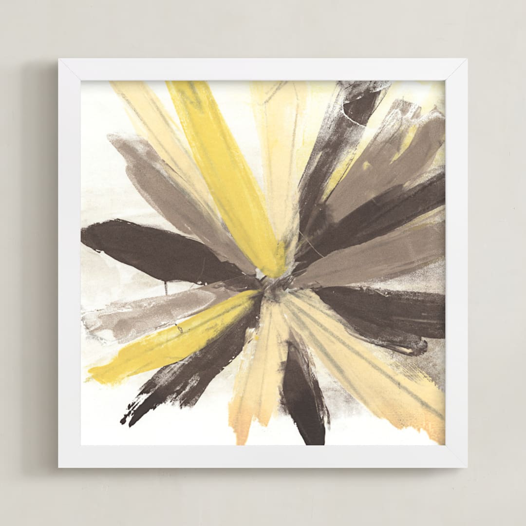 "Bright Star Series 1" - Art Print in Neutral  by Angela Simeone - Framed