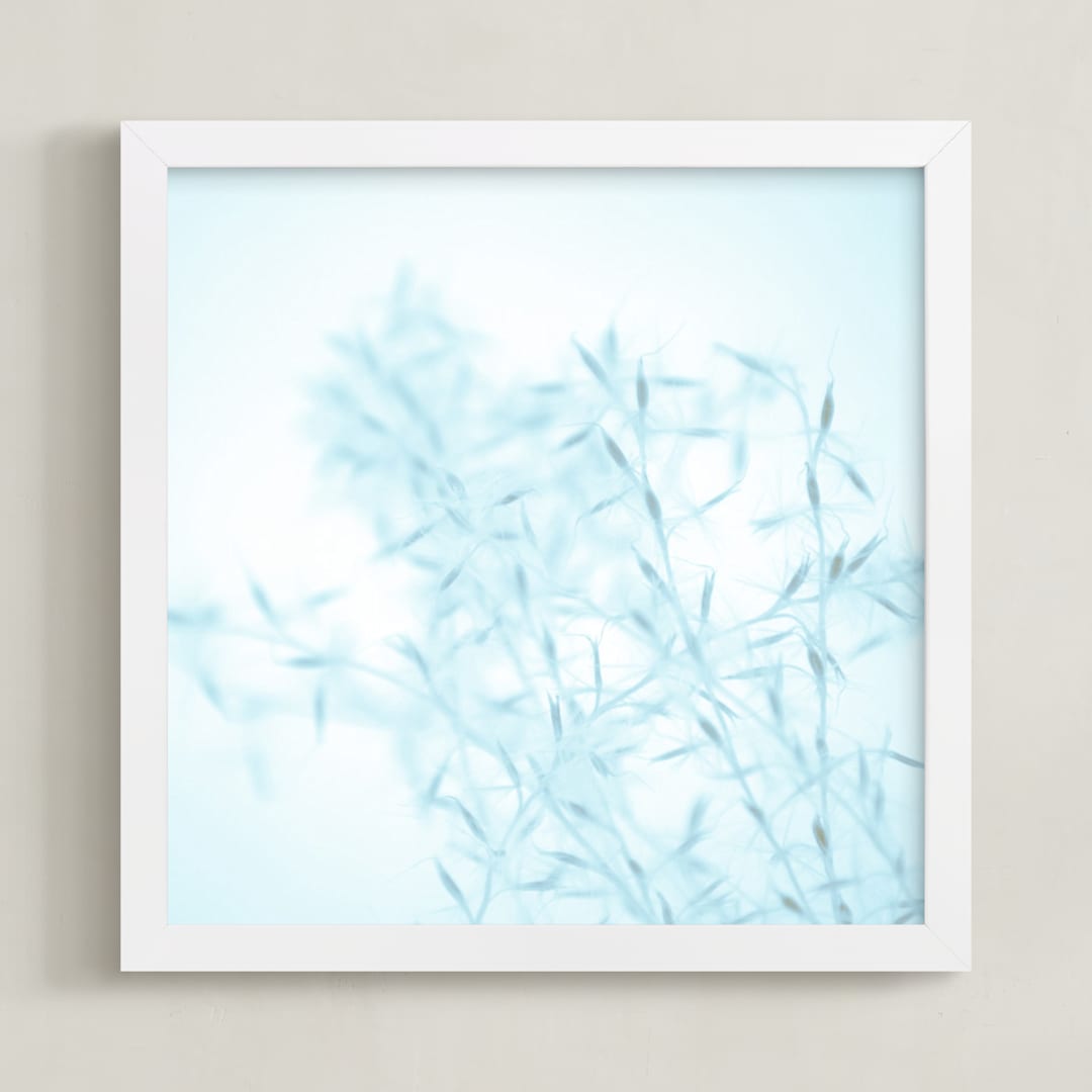 "Winter Grass II" - Art Print in Winter Blue by Johanna Phillips Huuva - Framed