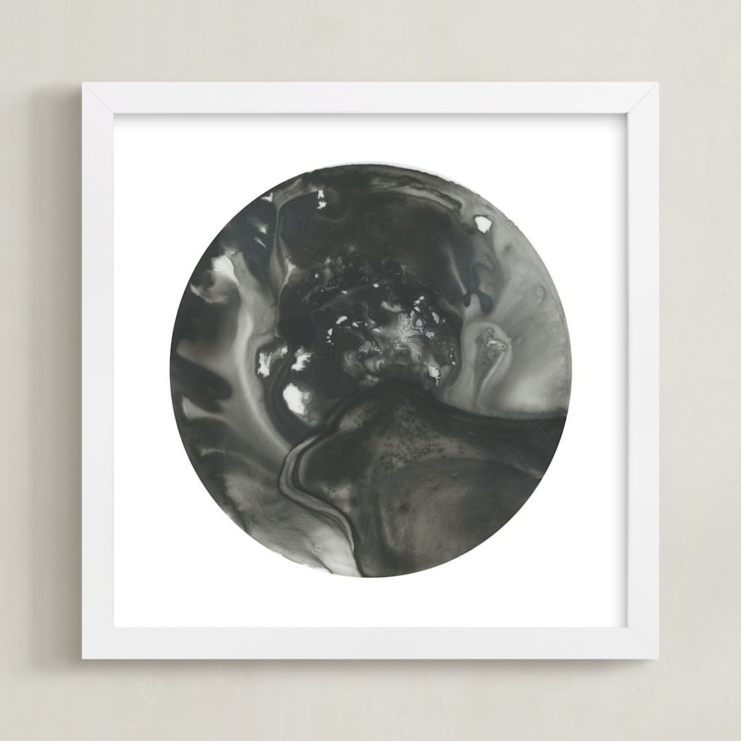 "New Moon." - Art Print in Night Black by Emily Magone - Framed
