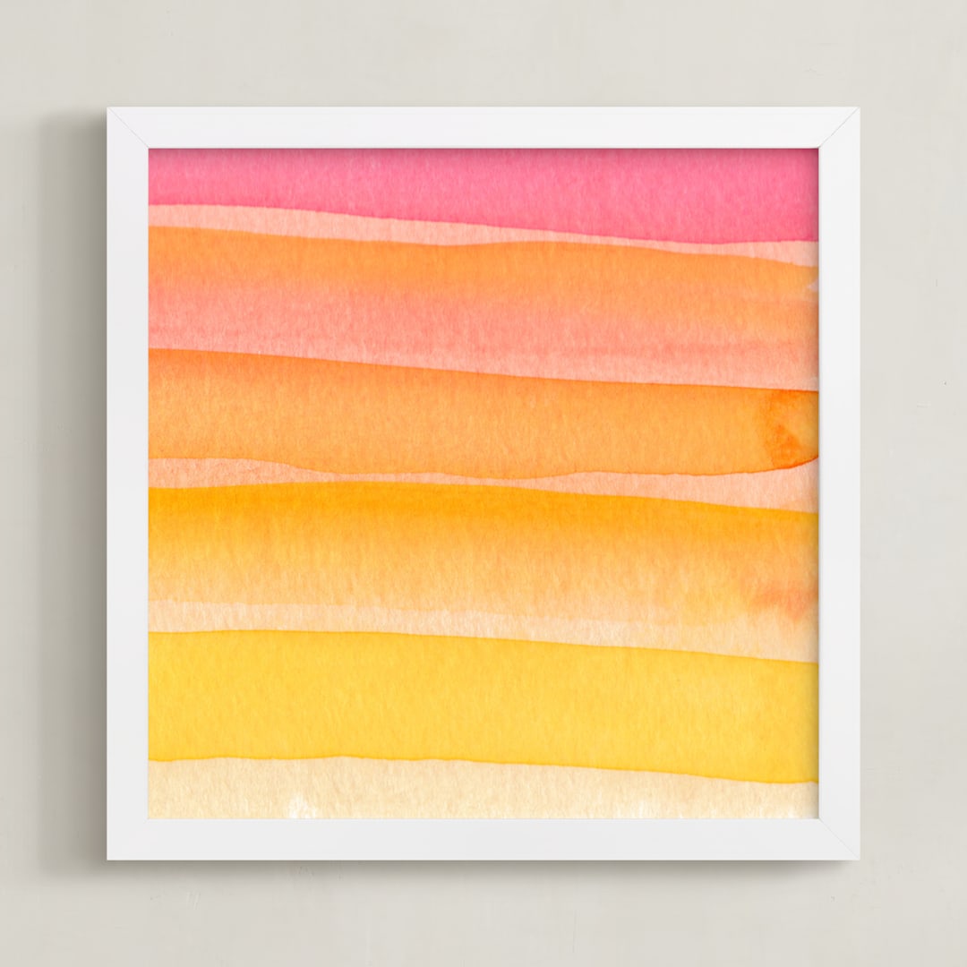 "Sun-Daze" - Art Print in Yolk by Sarah Johnson - Framed