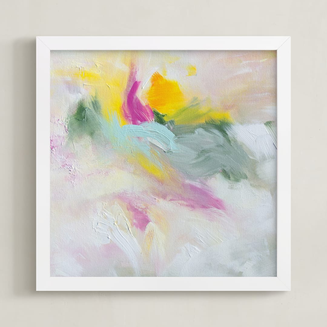 "Garden Party No. 1" - Art Print in Bright Blush by Julia Contacessi - Framed